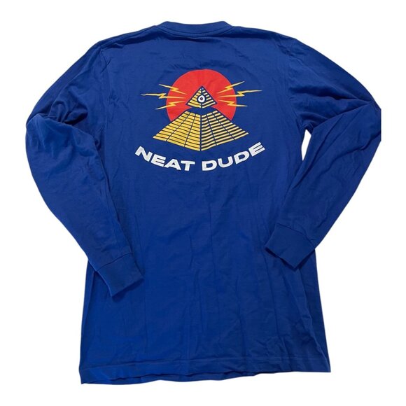 Neat Dude Blue Pyramid Long Sleeve Size Small - Picture 1 of 3